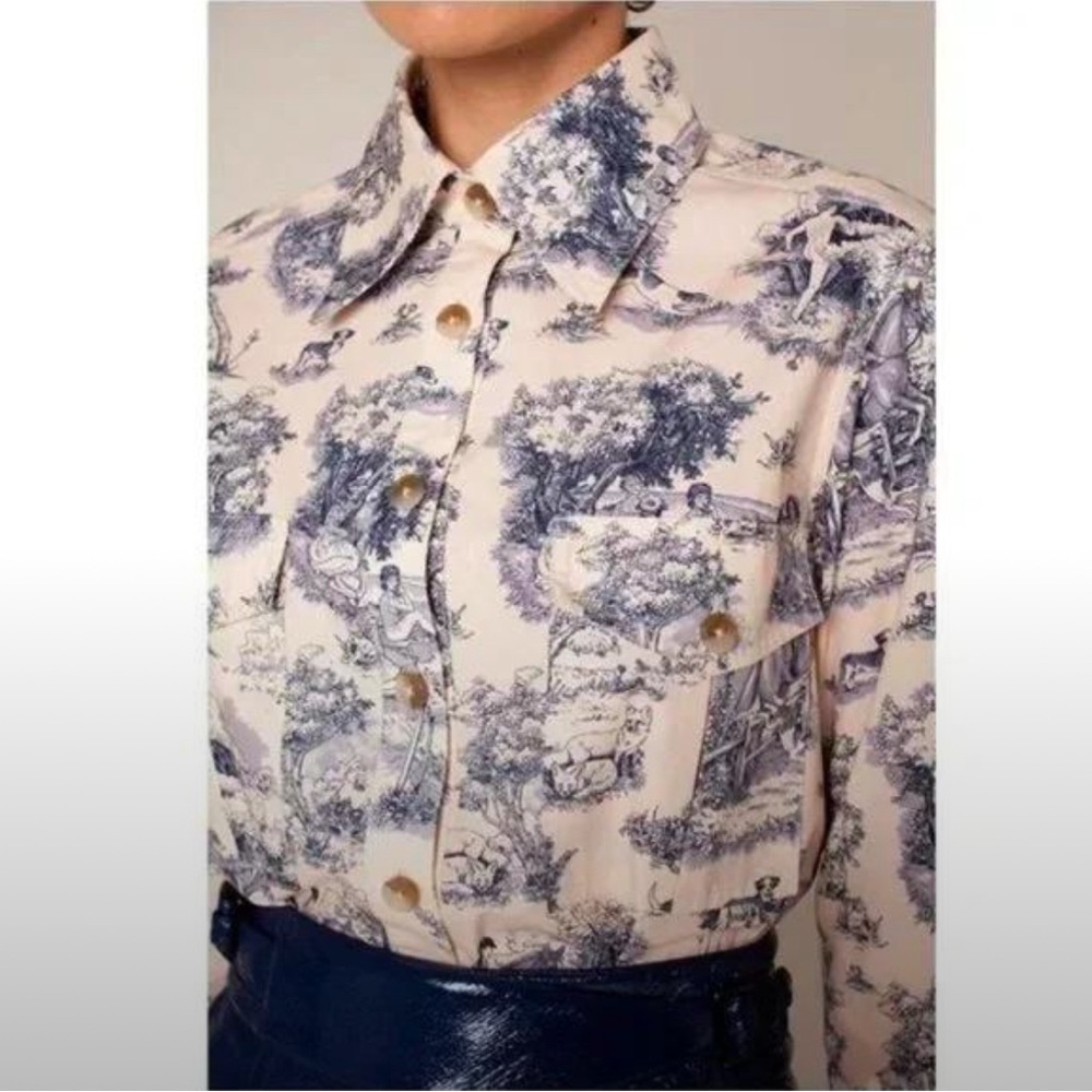 Rachel Antonoff Manhunt Toile buttondown, size Medium